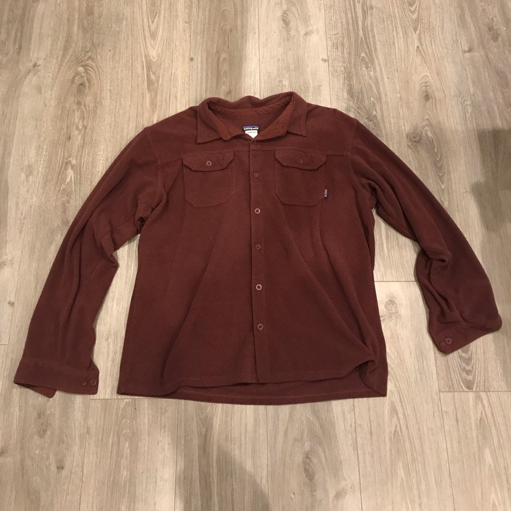 Patagonia Burgundy Fleece Button Down